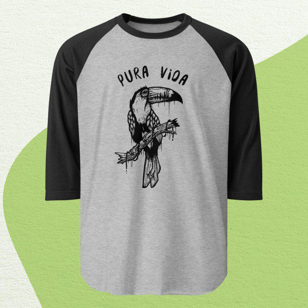 Pura Vida Shirt - Toucan Rescue Ranch | 3/4 sleeve raglan shirt - Image 2