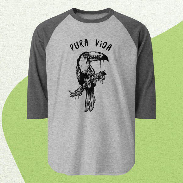 Pura Vida Shirt - Toucan Rescue Ranch | 3/4 sleeve raglan shirt - Image 3