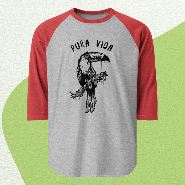 Pura Vida Shirt - Toucan Rescue Ranch | 3/4 sleeve raglan shirt - Image 4