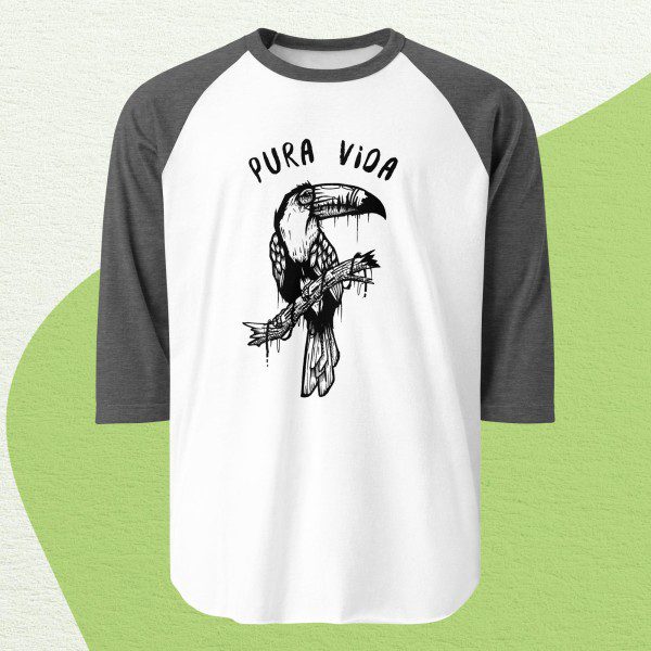 Pura Vida Shirt - Toucan Rescue Ranch | 3/4 sleeve raglan shirt - Image 5