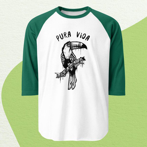 Pura Vida Shirt - Toucan Rescue Ranch | 3/4 sleeve raglan shirt - Image 6