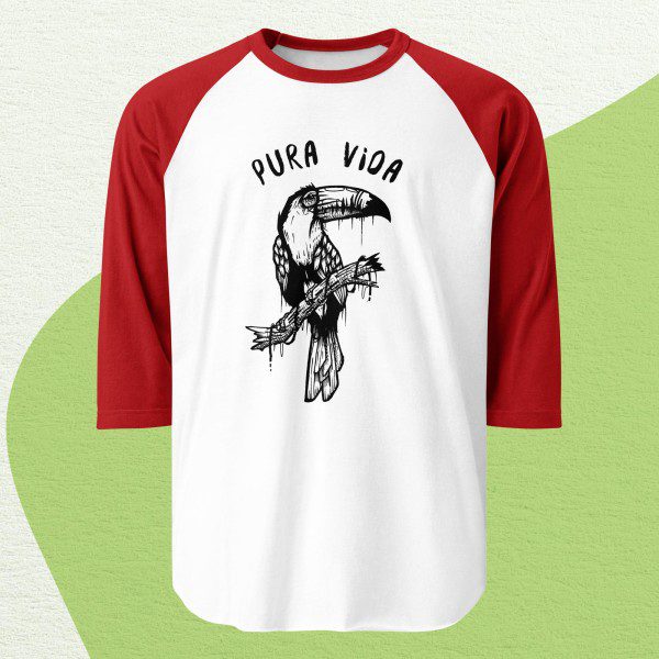 Pura Vida Shirt - Toucan Rescue Ranch | 3/4 sleeve raglan shirt - Image 7