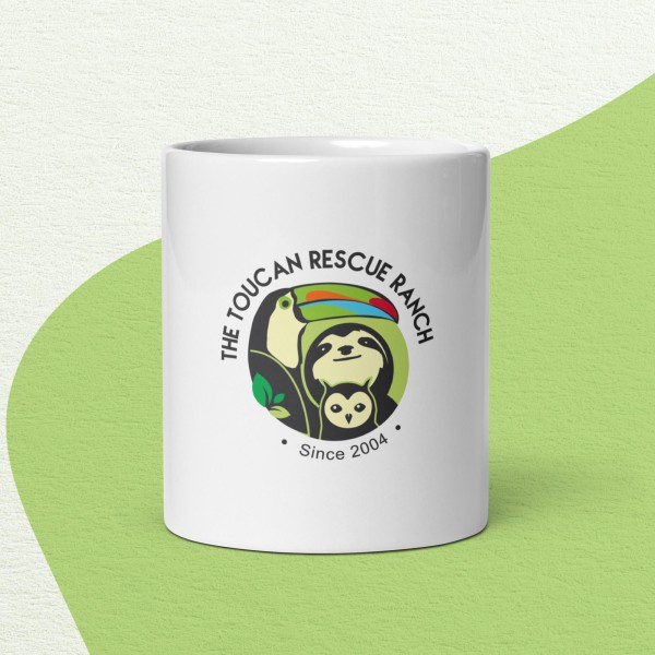 Toucan Rescue Ranch Logo | White glossy mug