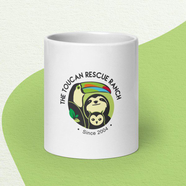 Toucan Rescue Ranch Logo | White glossy mug - Image 3