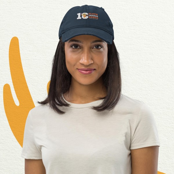 10th Annual Sloth Ironman Games 2025 | Distressed Dad Hat - Image 3